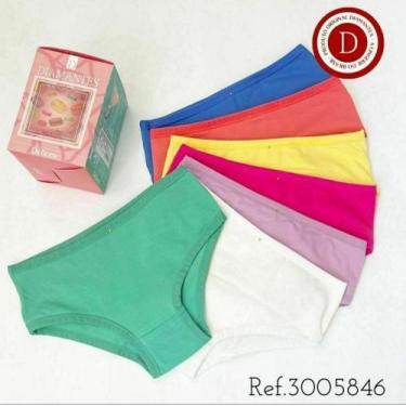 Imagem de kit com 7 calcinhas biquíni infantil  Contton- Diamantes Lingerie  - D