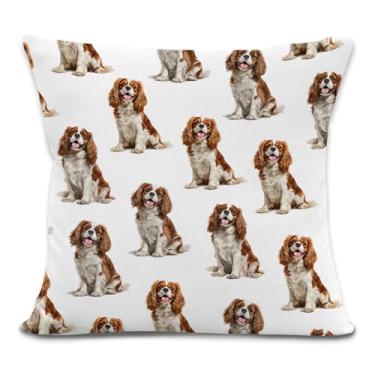Imagem de Yorhifa Capas de almofada Cavalier King Charles Spaniel para cães 45,7 x 45,7 cm, presentes para donos de cães, presentes para donos de cães, Cavalier King Charles Spaniel, presentes para decoração de