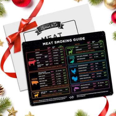 Imagem de Levain & Co Ímã de defumar carne horizontal e guia de defumador de churrasco - Acessórios para churrasqueira e defumador - madeira, tempo e temperatura - Acessórios para churrasqueira ao ar livre - Acessórios para churrasqueira - Presentes para grelhar