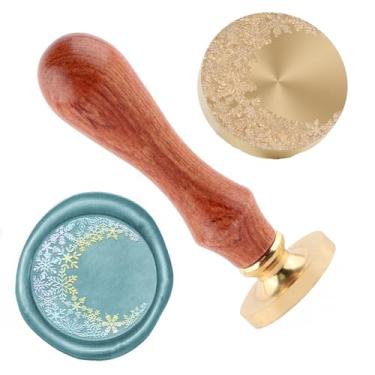 Imagem de Carimbo de lacre de cera de Natal Carimbo de lacre de latão e uma alça de madeira carimbos cabeça para cartões de natal convites de festa carta envelope cartões de felicitações presentes