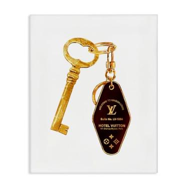 Imagem de Stupell Industries Arte de parede em tela moderna com chave dourada glamourosa, design de Ziwei Li, 76 x 61 cm