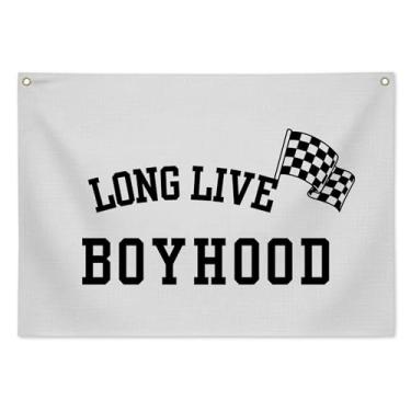 Imagem de Faixa de infância Long Live, decoração de parede de sala de jogos para quarto de crianças, placa de parede rústica de berçário para decoração de quarto de menino infantil, decoração de parede de