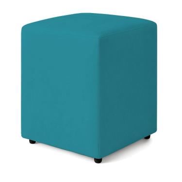 Imagem de Puff Quadrado Decorativo Sienna Veludo - 7 Decor Azul Turquesa