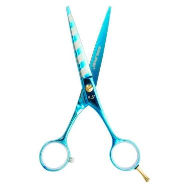 Imagem de Tesoura Profissional Soling Fio Navalha Premium Azul 5.5 Polegadas