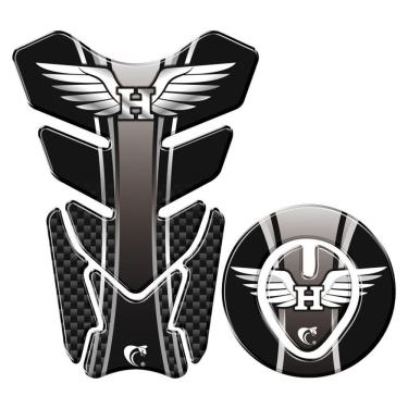 Imagem de Protetor Tanque E Bocal Adesivo Moto Honda Asa Até 2017 Preto