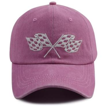 Imagem de Chapéu de corrida para homens e mulheres, acessórios de bandeira xadrez, lembrancinhas de festa de carro de corrida, Dia dos Pais, presentes de aniversário de Natal para mamãe papai