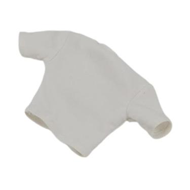 Imagem de menolana Roupa para figura de ação em escala 1:6, camiseta curta feminina, tecido, roupa em miniatura para bonecas femininas de 30 cm, Branco