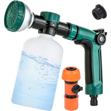 Imagem de VENETIO Pro Pistola para Mangueira 3/4" (19mm) - 8 Níveis Regulável com Tampa Vedada + Engate Rápido - Esguicho Multiúso 500mL para Fertilizante e Detergente - Jardinagem, Lavagem de Carros e Pets
