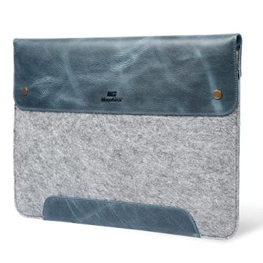 Imagem de MegaGear Bolsa de couro genuíno e lã para MacBook Pro e MacBook Air Case - 16 polegadas - 15 polegadas - 15,5 polegadas (M2, M2 Pro, M2 Max, M1) modelos 2020 2021, 2022 e 2023