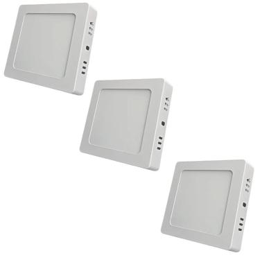 Imagem de Kit Com 3 Painéis Plafon Led Sobrepor Quadrado 6w 6500k Max-0371