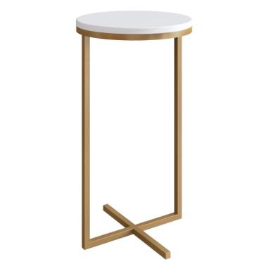 Imagem de Mesa Volpi Alta Estrutura Dourada - Branca