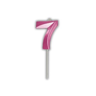 Imagem de Vela De Aniversário Slim Metallic Pink Modelo 7