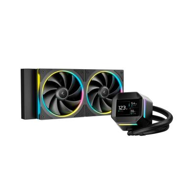 Imagem de Water Cooler DeepCool LM240 ARGB Com Tela IPS 2.4“ Preto