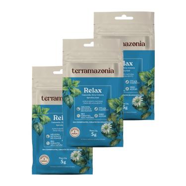 Imagem de Kit 3X: Relax Camomila, Erva Cidreira e Spirulina Azul Sachê Terramazonia 5g