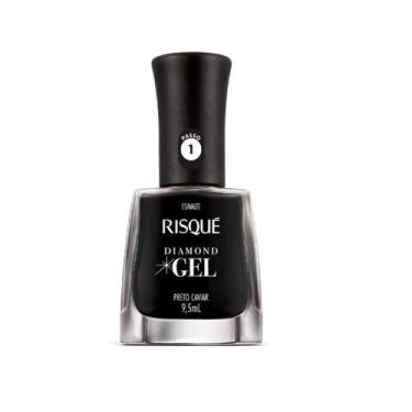Imagem de Esmalte Risque Diamond Gel Preto Caviar 9,5ml - Brilho e Durabilidade