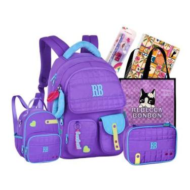 Imagem de Kit Mochila Escolar Costas Confecção Moderna Rebecca Bonbon Original 2