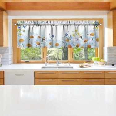 Imagem de sgqjdpmc 1 peça de cortinas de cozinha borboleta para janelas de cozinha cortinas de arte de fazenda decoração sobre pia 45,7 x 137 cm