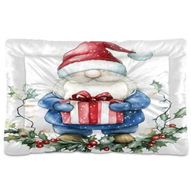 Imagem de Wassud Aquarela Gnomo Gnomo Cama Caixote Lavável Tapete para Animais de Estimação para Cães e Gatos, Almofada de Cama Antiderrapante para Viagem Interior e Exterior, 91 x 61 cm