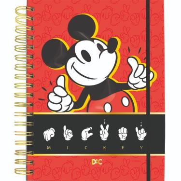 Imagem de Mini Caderno 1/4 Wire-o Smart Disney 80 Folhas 10 Divisórias Dac Mickey Libras