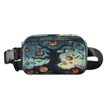 Imagem de CEBUGI Pochetes de caminhada para homens e mulheres, fundo de Halloween, moderno, resistente à água, com cinto ajustável para treino, viagem, corrida