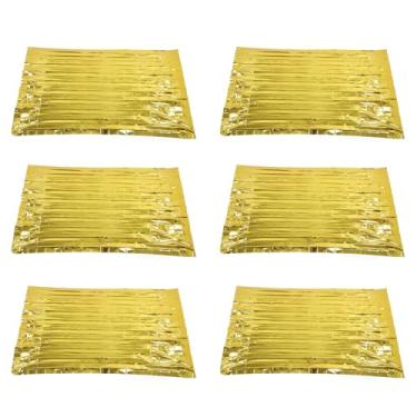 Imagem de Alomejor Cobertor de Emergência, Cobertor Térmico de Sobrevivência 130x210cm Reflexivo Portátil à Prova de para Caminhada de Acampamento (Ouro)