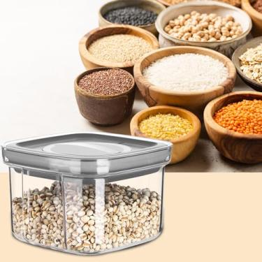 Imagem de Recipiente de armazenamento de alimentos transparente selado para armazenamento de alimentos, trava hermética, à prova de vazamento, à prova de poeira, arroz, cereal, leite, pó, lanche, caixa de