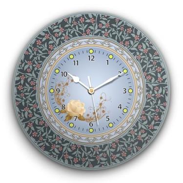 Imagem de IRI-GIRI Relógio de parede redondo de vidro acrílico com pintura moderna, silencioso, sem tique-taque, operado por bateria, quartzo, analógico, decorativo para sala de estar, cozinha, escritório, 30,5