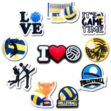 Imagem de Berloques de decoração de calçados esportivos para tamanco de crocodilo, softball, beisebol, basquete, vôlei, futebol, tênis, natação, futebol, golfe, acessórios, Small, Cloreto de polivinilo, Sem