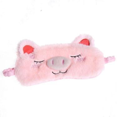 Imagem de Máscara Sleep Eye Mask Plush Pig Anime Super Soft Eye Cover rosa