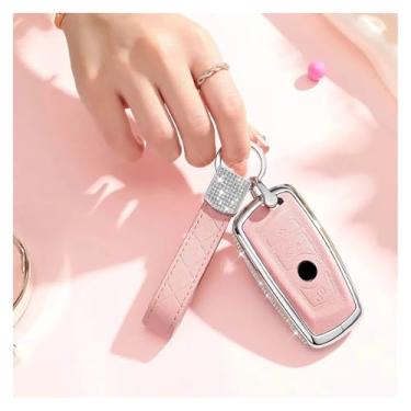 Imagem de Capa luxuosa para chave de carro compatível com BMW F10 F20 F30 F34 F11 F15 F16 1 3 5 7 Series X1 X3 X5 X6 F25 F31 M3 M4 Chave Fob Capa Acessórios(Pink Set 2)