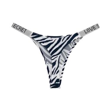 Imagem de Calcinha Tanga De Baixa Cintura Com Letras Em Strass Para Mulheres Sex