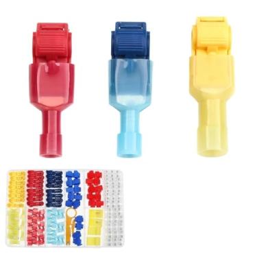 Imagem de 155 peças de conectores de cabo elétrico rápido terminal de emenda de encaixe conector de fio de crimpagem conector à prova d'água