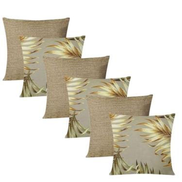 Imagem de Kit 6 Almofadas Decorativas Cheias 48x48cm com Zíper Invisível para Sofá Sala Quarto (605)
