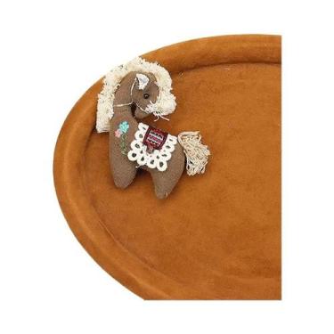 Imagem de Agradável xadrez rosa tecido pônei desenho animado broche bordado rech