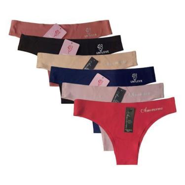 Imagem de Kit 10 Calcinhas Tanga Sem Costura Microfibra Corte A Laser - - Hangar