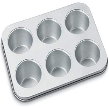 Imagem de Cuisinart Assadeira antiaderente clássica para 6 muffins da Chef, prata