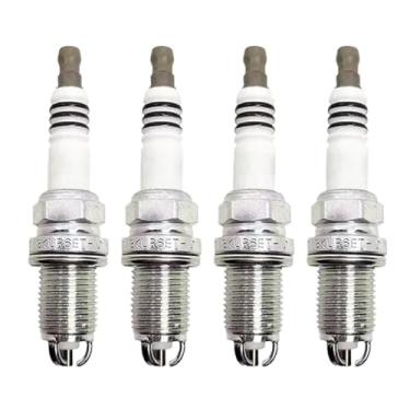 Imagem de 101000033AA BKUR6ET10 Vela de ignição compatível com Skoda Superb Sharan Beetle Magotan Golf Audi A4 Seat Leon Ibiza 1.4L 1.8L 2.0 L peças automotivas velas de ignição (4 peças)