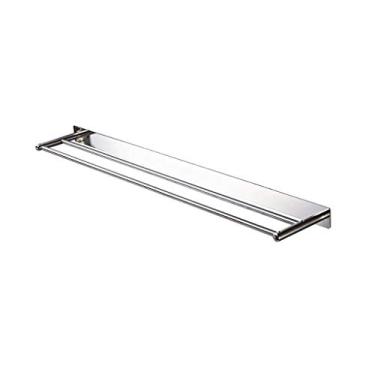 Imagem de U5GAAALPPQ9 Toalheiro - Toalheiro de aço inoxidável, suporte de armazenamento de toalhas de banheiro, toalheiro sem perfuração, prata, tamanho 40 x 4,5 x 3 cm