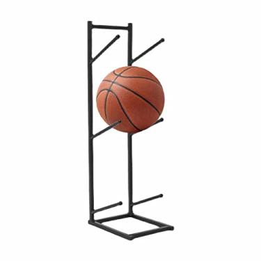 Imagem de ZDJZMGZ Suporte de exibição de bolas internas organizador de equipamentos esportivos rack de armazenamento de bolas organiza uma prateleira, para basquete, futebol, vôlei