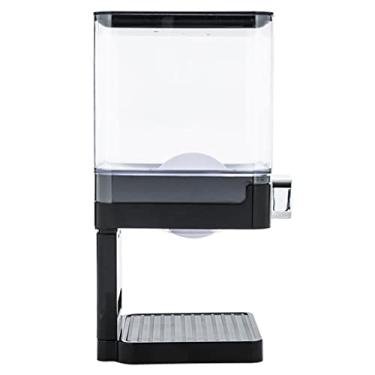 Imagem de HHHJQFAAT Tanque de armazenamento de máquina de grão quadrado Recipiente de armazenamento de alimentos self-service Recipiente de armazenamento de vários grãos (branco 32 * 16,5 * 32 cm) (preto 32