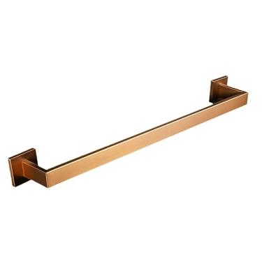 Imagem de 3FLQOOPP Ferragens de banheiro em ouro rosa escovado, acessórios de banho quadrados, suporte de papel higiênico, suporte de toalha, barra de gancho de roupão, conjunto de 3 peças, China (1 barra 60 cm