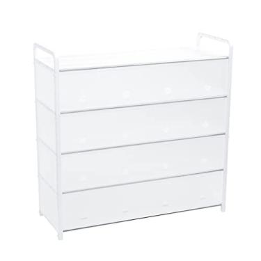 Imagem de 3FLQOOPP Sapateira para organizador de sapateira de entrada, prateleira de armazenamento de plástico retangular de 4 camadas - entrada, corredor, armário, organizador de sapatos de quarto com portas