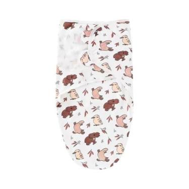 Imagem de Conjunto De Cobertor E Chapéu De Algodão Para Bebê Recém-Nascido Com E