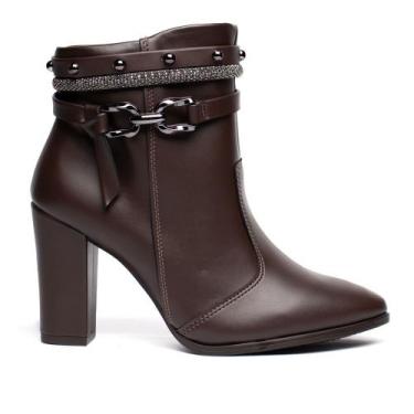 Imagem de Bota Feminina Beira Rio Cano Médio Salto Bloco Marrom, Marrom, 35