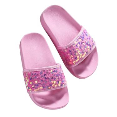 Imagem de Sandálias infantis de verão para meninas e meninos sem cadarço para uso ao ar livre, praia, piscina, chuveiro (rosa), rosa, 18