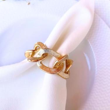 Imagem de Kit 06 Anel Porta Guardanapo Mesa Posta Casamento Corrente Recartilhada