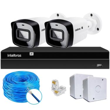 Imagem de Kit CFTV 2 Câmeras IP Vipc 1230B Intelbras NVD 1404P S/HD