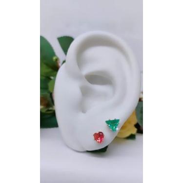 Imagem de Kit Com 2 Brincos Morgana - Banhados A Ouro - Triângulo E Coração