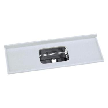 Imagem de Pia de Cozinha Mármore Sintético 150x55cm com Cuba Aço Inox Multimóvei