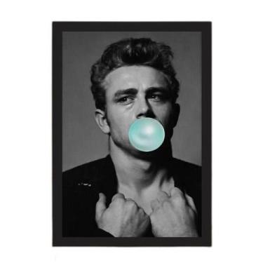 Imagem de Quadro James Dean Bubble Gum 33X24Cm Moldura Preta - Quadros On-Line